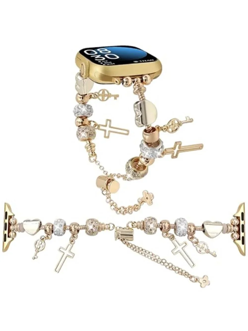 NEW Gold Stylish Apple Watch Band with Charms